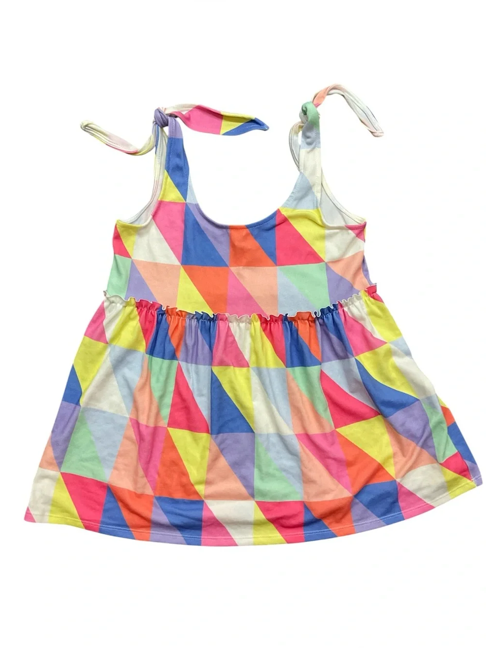 BIBI Multi Color Block Brushed Tied Ribbon Top - Picture 5 of 12